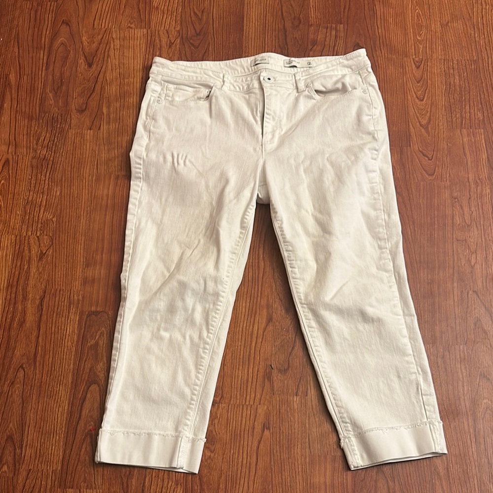 J.Jill denim authentic fit cropped. White size 12 pants